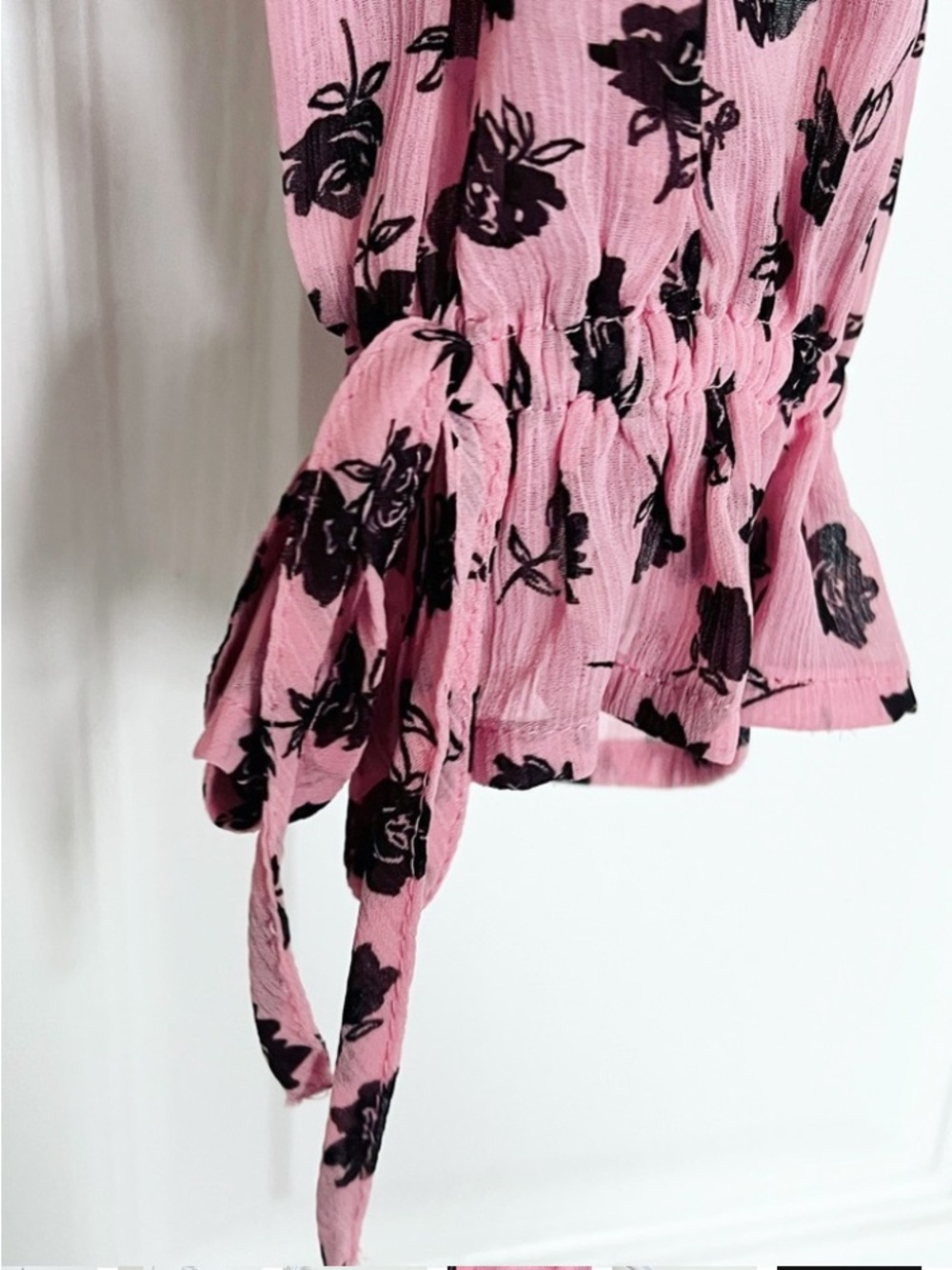 Divided Pink Floral Ruffle Blouse - Picture 6 of 6